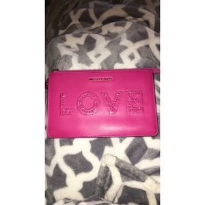 Michael Kors ultra pink large LOVE wristlet 💕